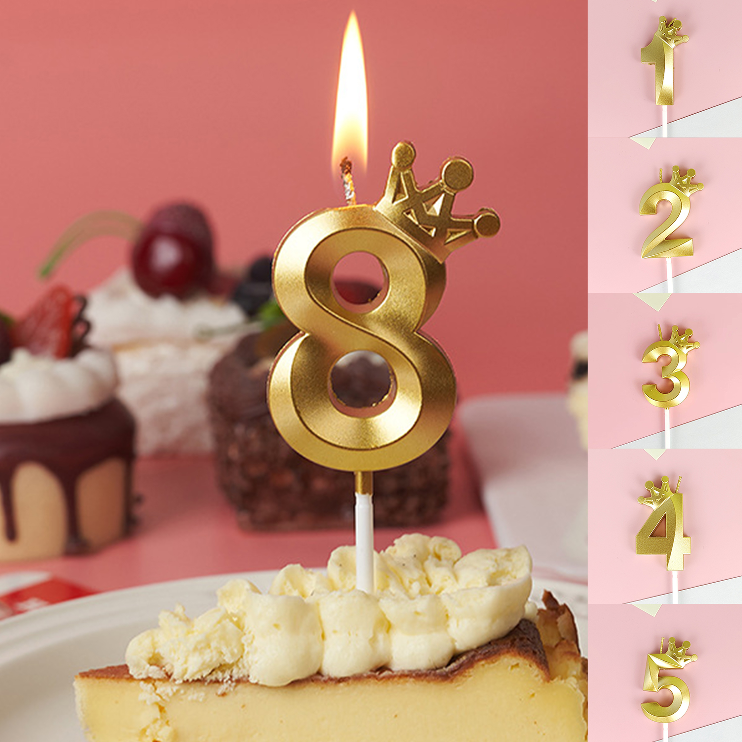 Candle. Queen - 0-9 Number Party DIY Decorations Gold