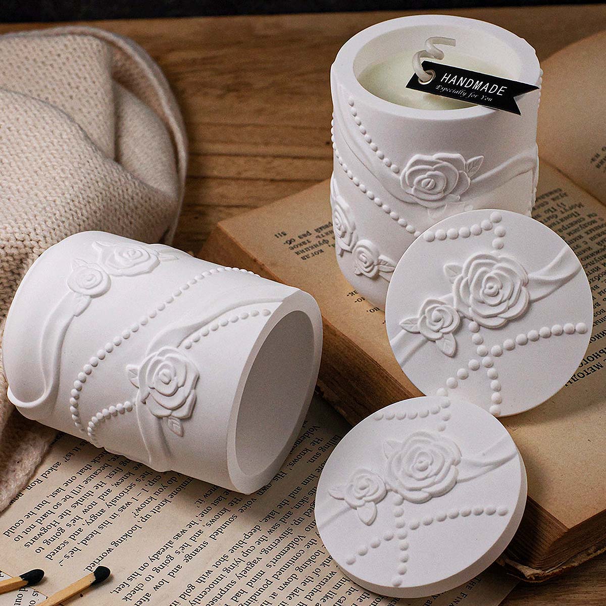 Concrete Flower Shape Candle J - Candle Making Supplies Jars บทวิจารณ์และราคา
