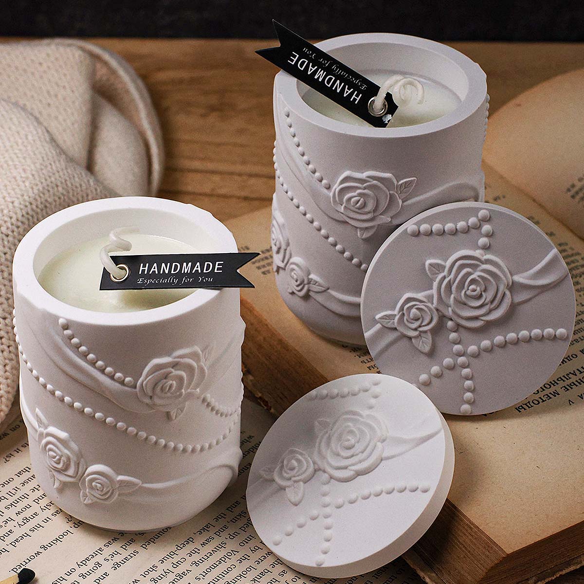 Concrete Flower Shape Candle J - Candle Making Supplies Jars บทวิจารณ์และราคา