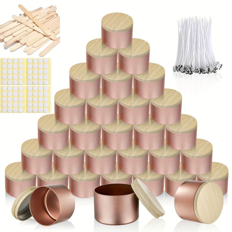 Rose Golden Metal Candle Jars  - Candle Making Supplies Jars บทวิจารณ์และราคา