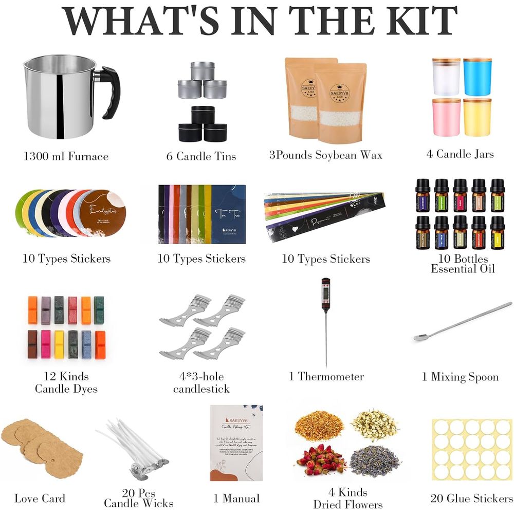 DIY Soy Candle Making Kit - Su - Candle Making Supplies Jars บทวิจารณ์และราคา
