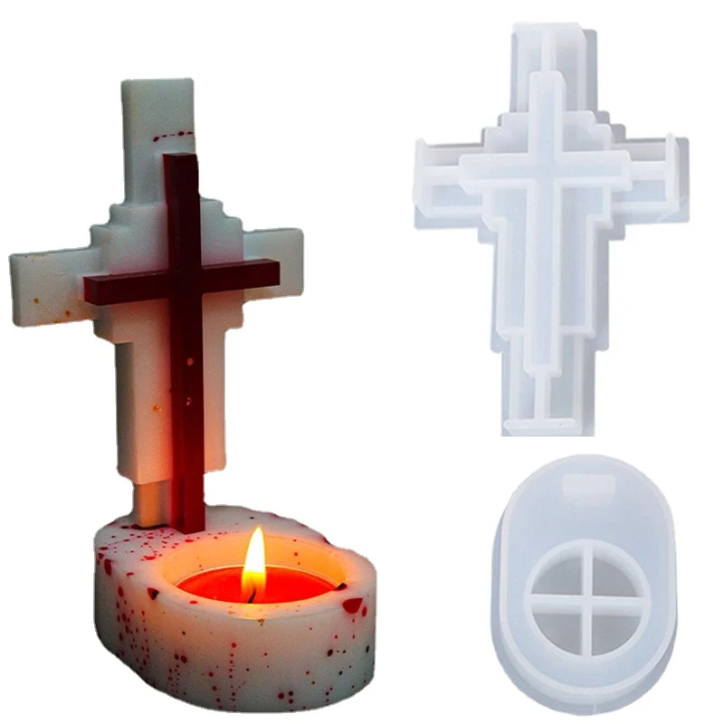 Jesus Cross Candle Holder Sili - Candle Making Supplies Jars บทวิจารณ์และราคา