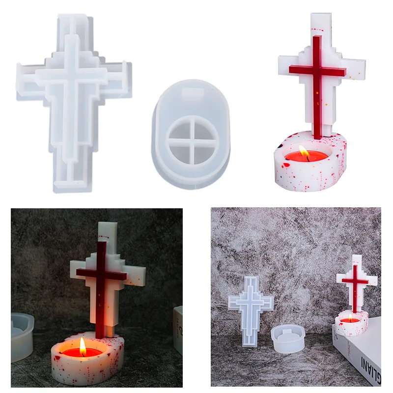 Jesus Cross Candle Holder Sili - Candle Making Supplies Jars บทวิจารณ์และราคา