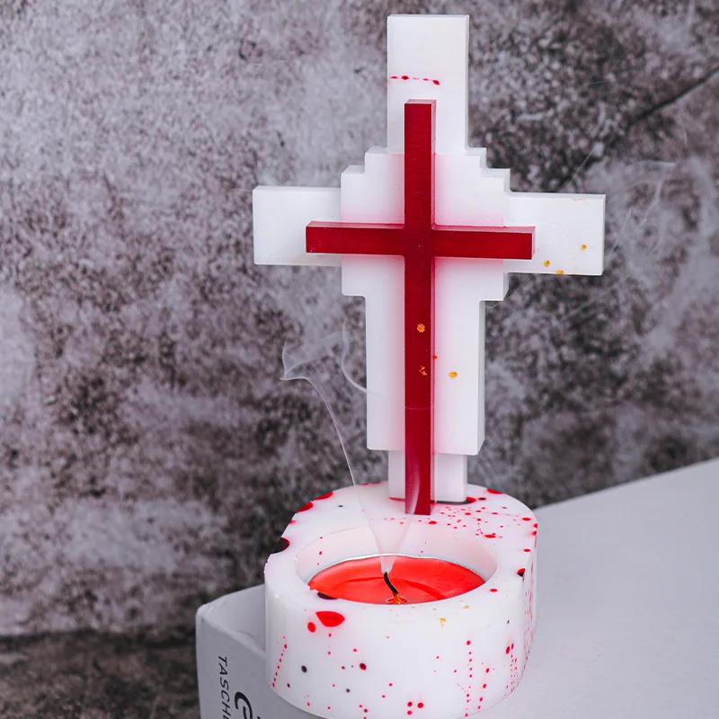 Jesus Cross Candle Holder Sili - Candle Making Supplies Jars บทวิจารณ์และราคา