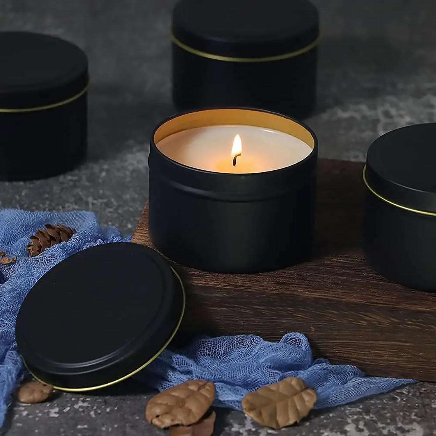 4oz/ 8oz Candle tins with lids - Candle Making Supplies Jars บทวิจารณ์และราคา