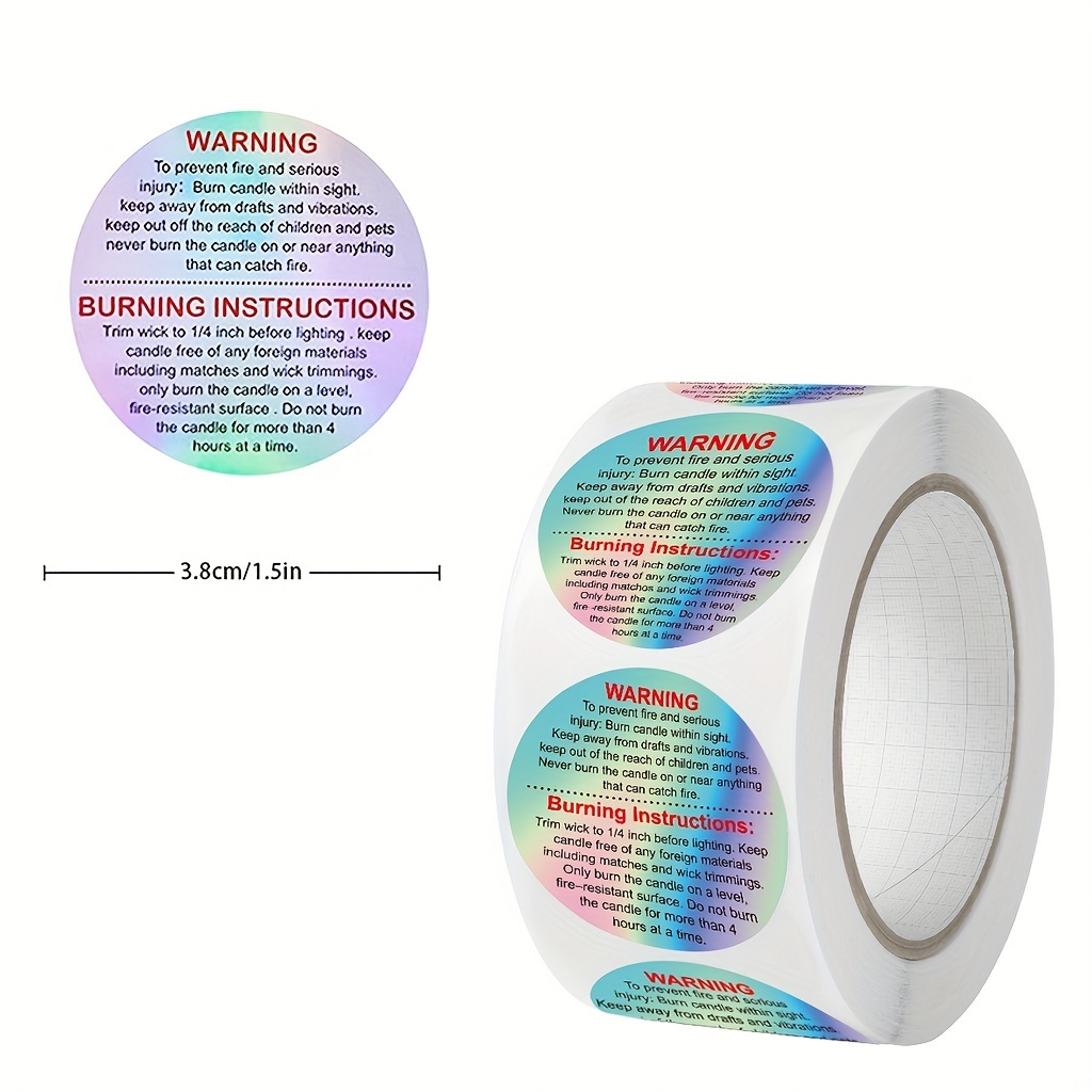 500pcs Wax Melt Warning Labels - Candle Making Supplies Jars บทวิจารณ์และราคา