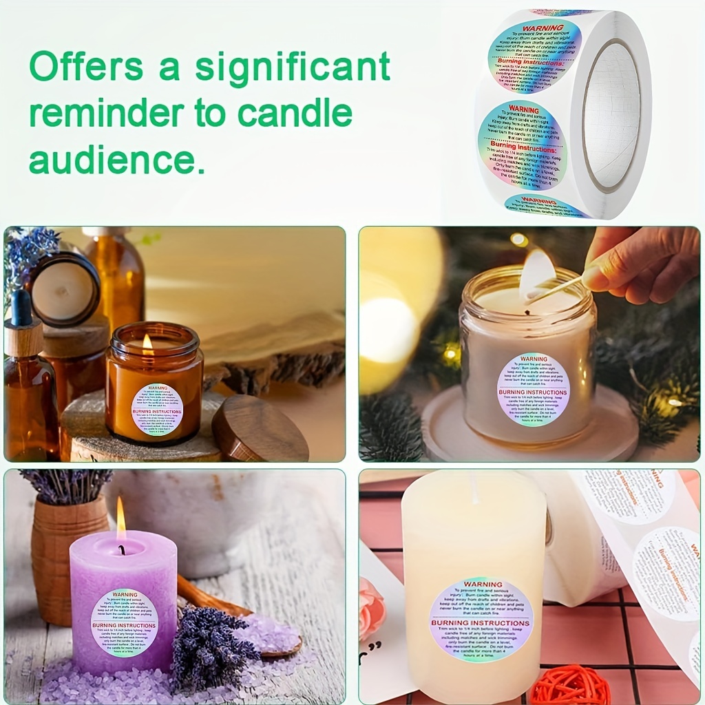 500pcs Wax Melt Warning Labels - Candle Making Supplies Jars บทวิจารณ์และราคา