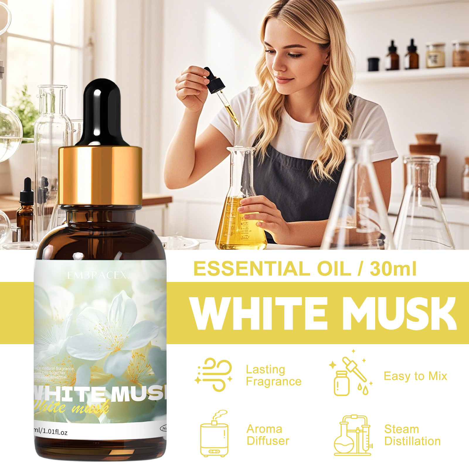 30ml White Musk Essential Oil  - Candle Oil Supplies บทวิจารณ์และราคา